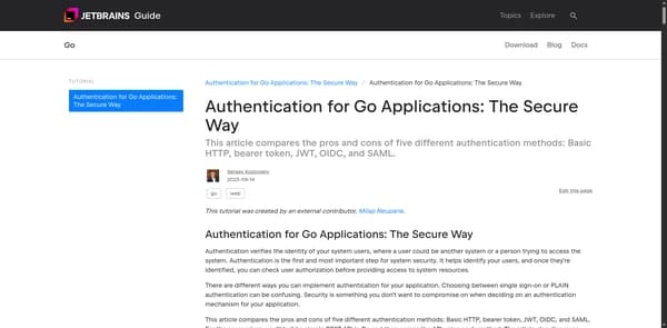 Authentication for Go Applications