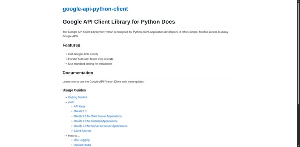 Google API Python Client